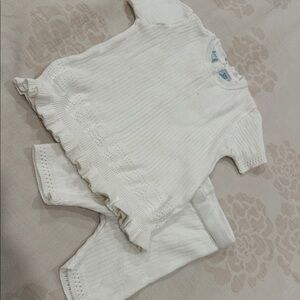Feldman Bros Kids White Knit Matching Set